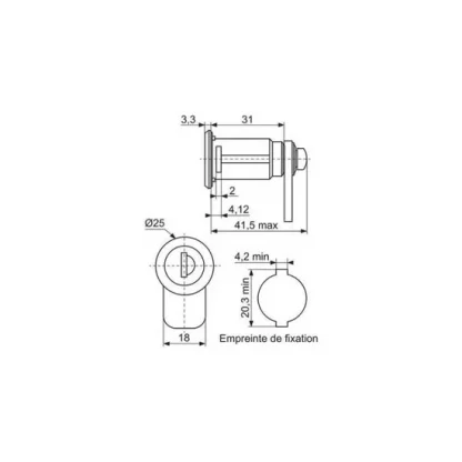 serrure boite aux lettres renz longue (2262)- 2 cles