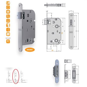 Serrure Marc 519 magnétique axe 50 C7 à condamnation