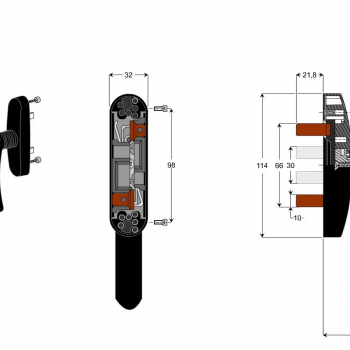 poignee technal erreti E11499-2 doigts POUR FENETRE