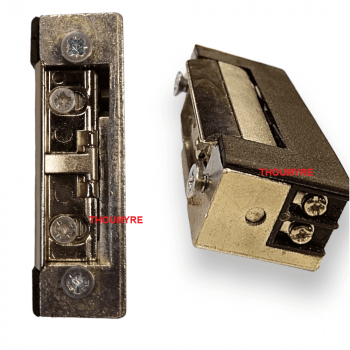 Gâche électrique DOM METALUX à larder CA 12V BE27820000 à têtière équerre