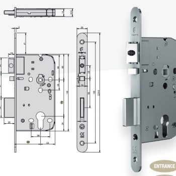 Serrure MARC urgence réf 425.9 Axe 50/70 mm