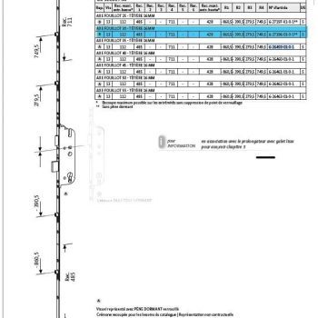 Serrure FERCO SECURY 6-30844-AQ-0-1D 30-92 4 galets