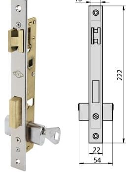 Serrure-1-point-CVL-1963-pene-dormant-a-crochet-entraxe-85-mm-cylindre-ovale-monovloc