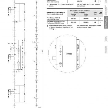 serrure 3 points schuco 211397