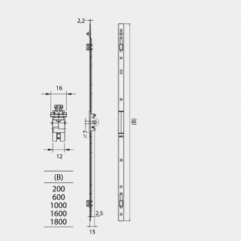 Crémone F15 multipoints MR pour fenêtre et porte fenêtre