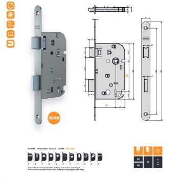 Serrure 1 point MARC pour porte righini 719 FR P