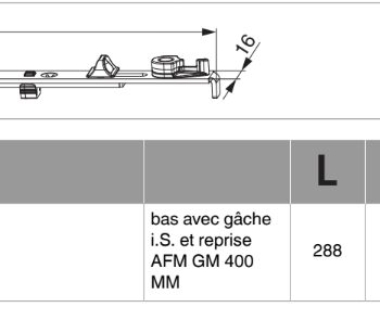 Verrou bas Maco 208954 pour semi-fixe gâche i.S