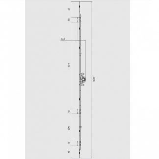 Crémone de fenêtre Lévi systemas série 1600 L1600mm
