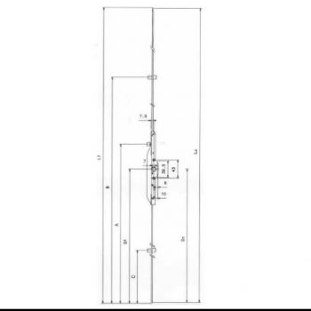 Crémone FERCO GU CRV07 série G-20424 à fouillot 7.5 mm
