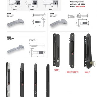 Crochets pour poignée MR ASSA ABLOY 4308 et 4309_