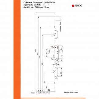 Secury Europa crémone multipoint GU Ferco
