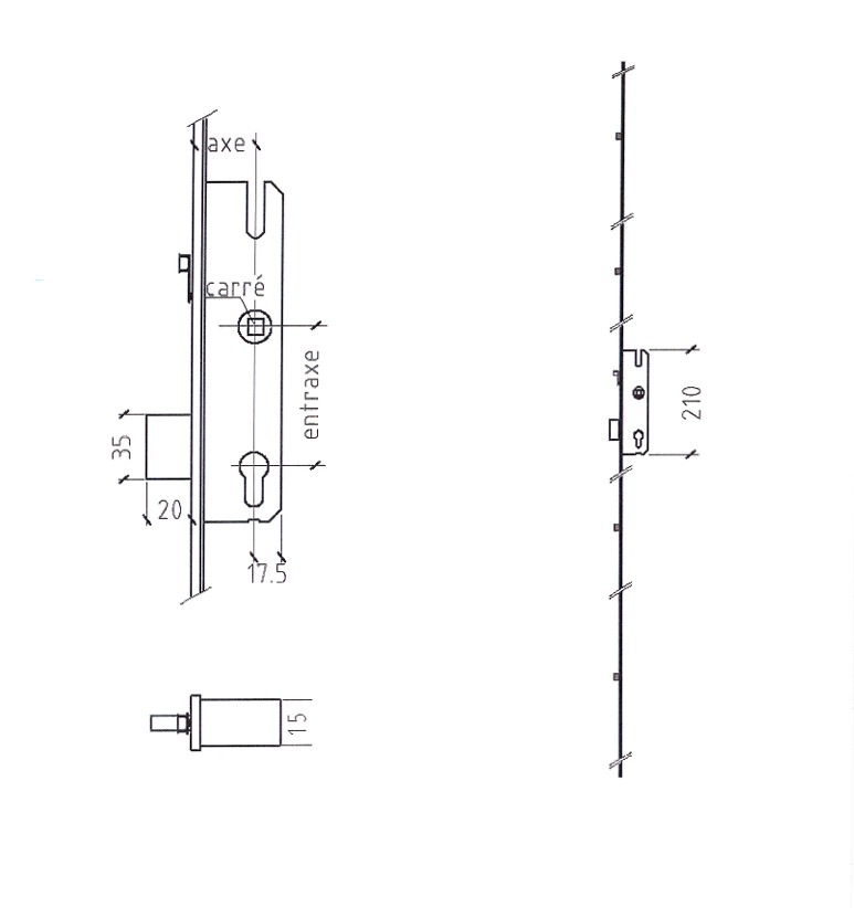 Serrure-5-points-KFV-AS-4100-AL-40-par-92-mm-T16